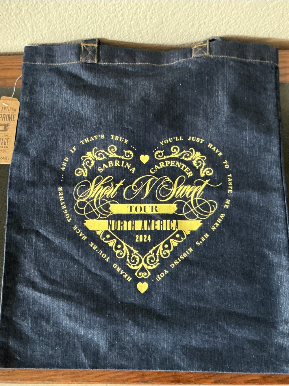 Sabrina Carpenter 2024 Tour Denim Tote Bag